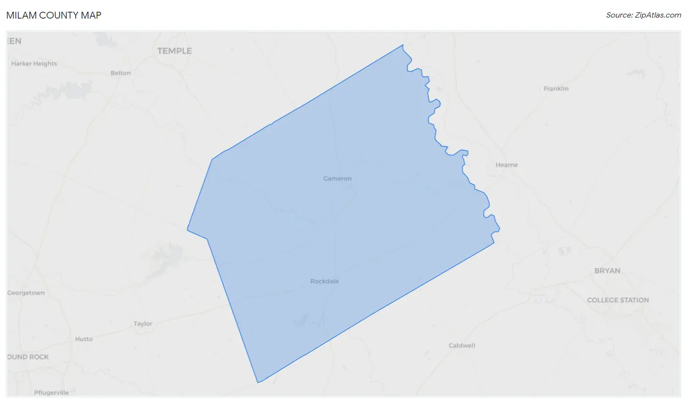 Milam County Map