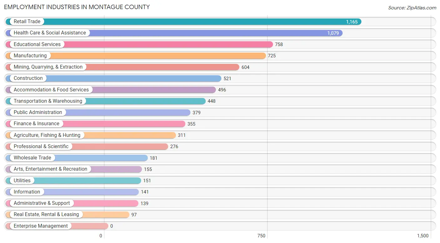 Employment Industries in Montague County