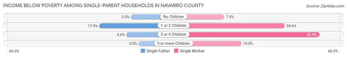 Income Below Poverty Among Single-Parent Households in Navarro County
