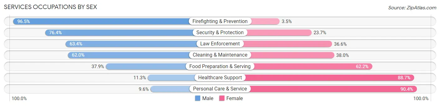 Services Occupations by Sex in Navarro County