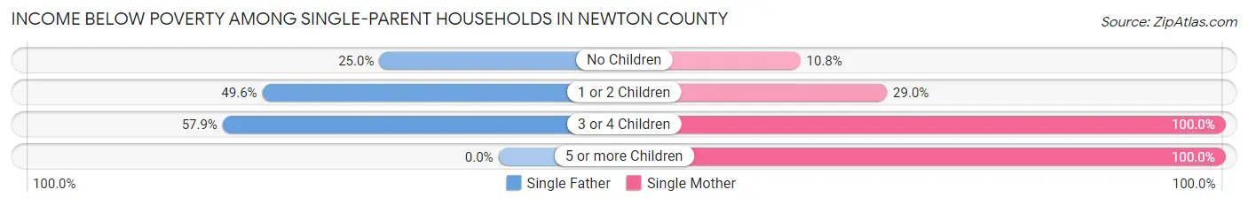 Income Below Poverty Among Single-Parent Households in Newton County