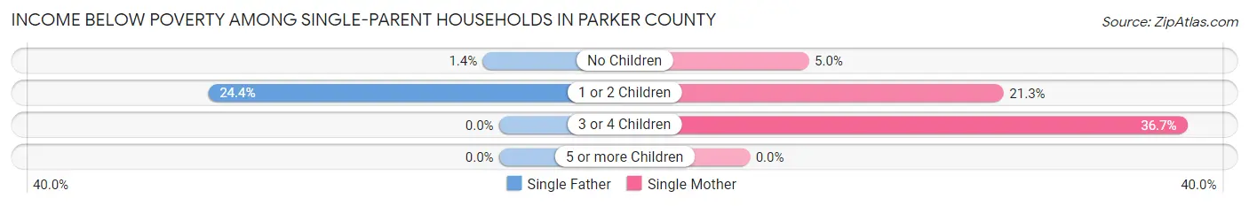Income Below Poverty Among Single-Parent Households in Parker County