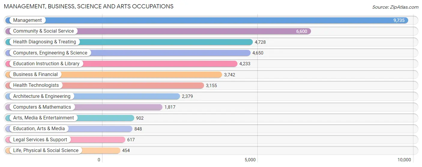 Management, Business, Science and Arts Occupations in Parker County