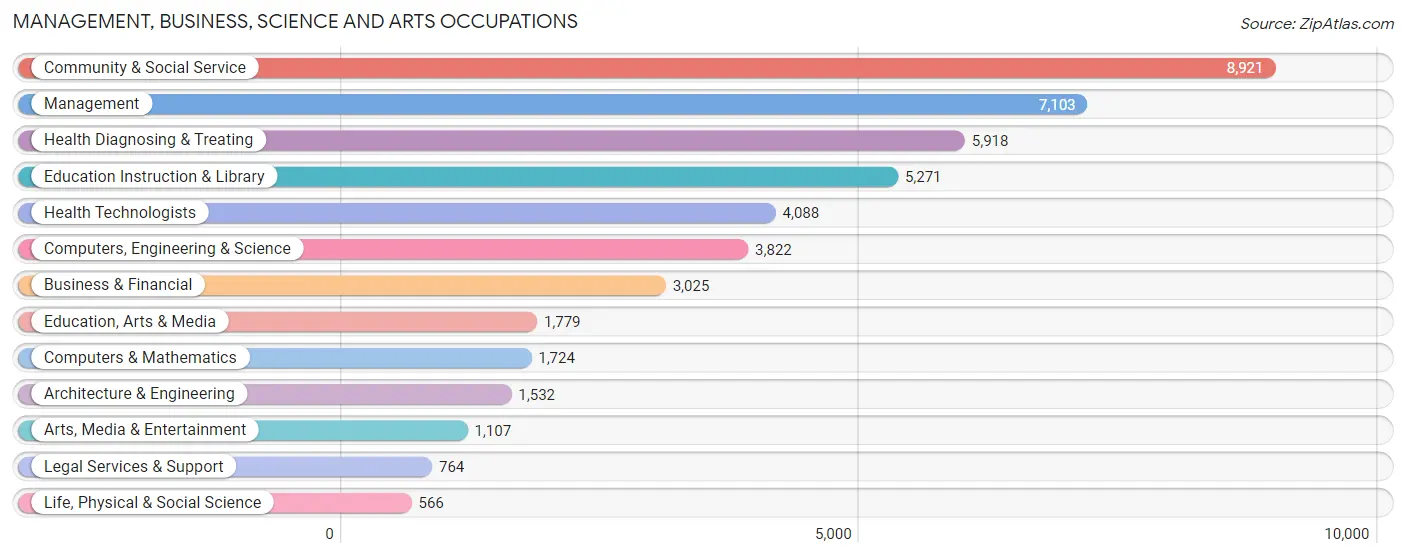 Management, Business, Science and Arts Occupations in Randall County
