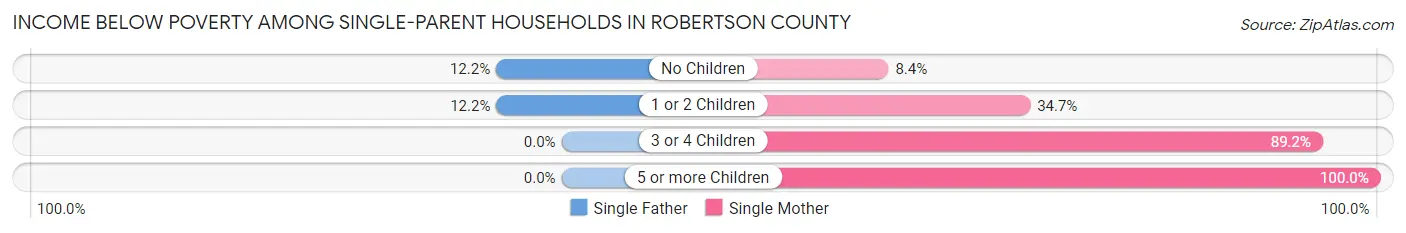 Income Below Poverty Among Single-Parent Households in Robertson County