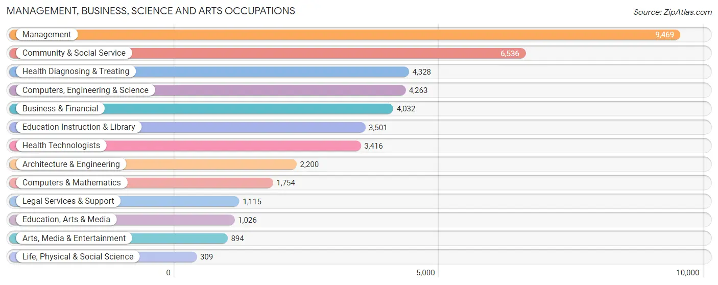 Management, Business, Science and Arts Occupations in Rockwall County
