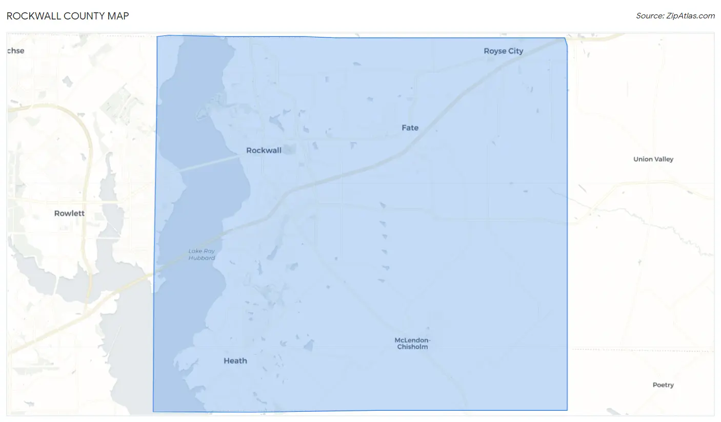 Rockwall County Map