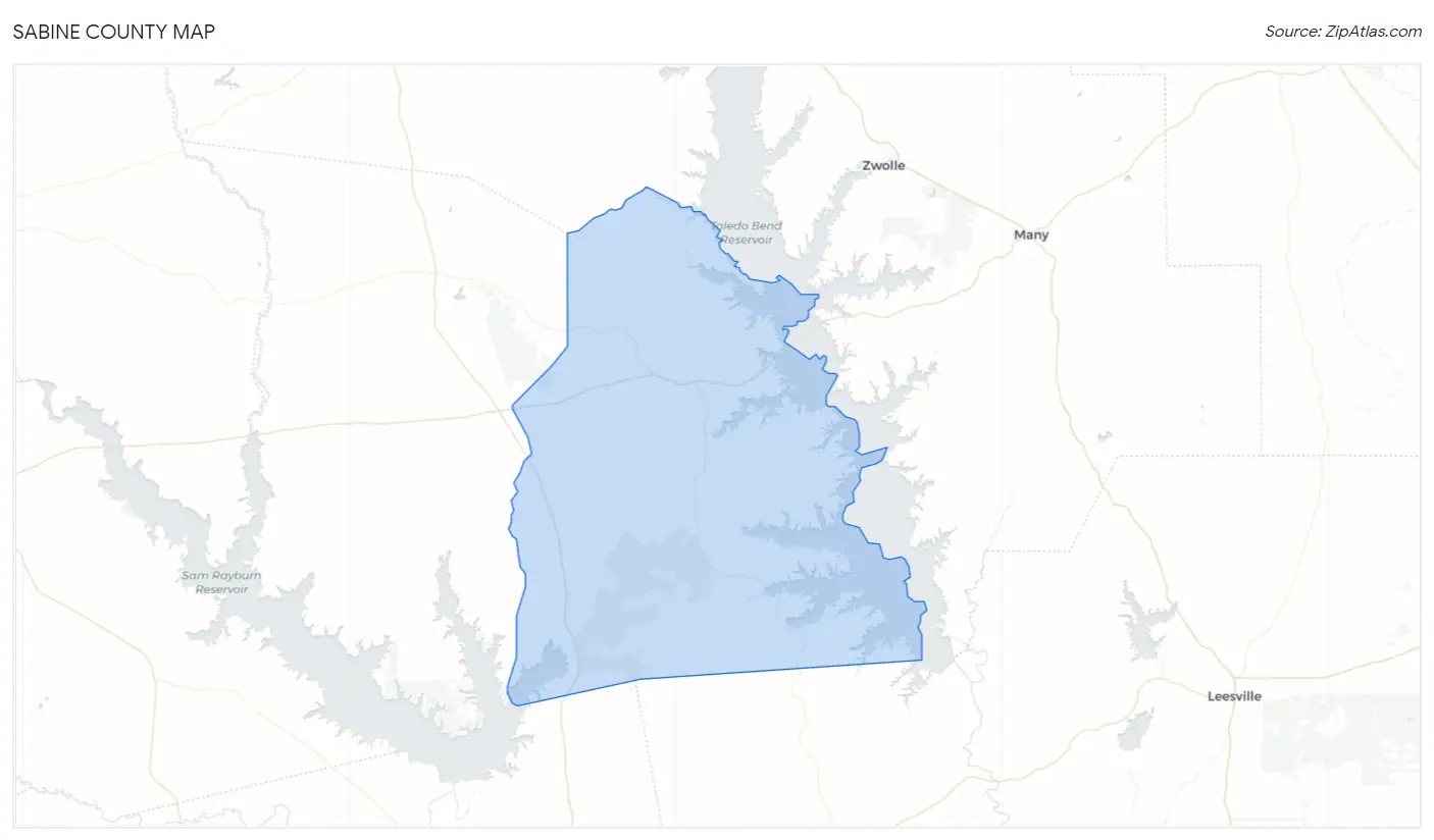 Sabine County Map