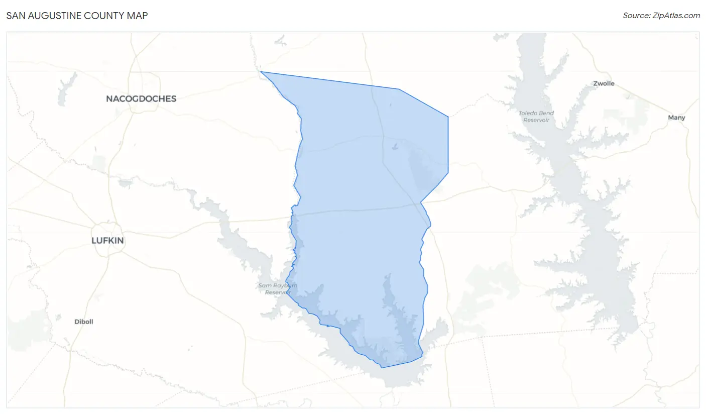 San Augustine County Map