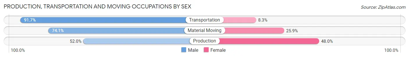 Production, Transportation and Moving Occupations by Sex in San Augustine County