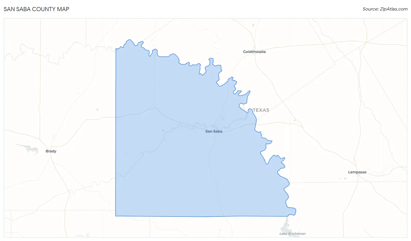 San Saba County Map