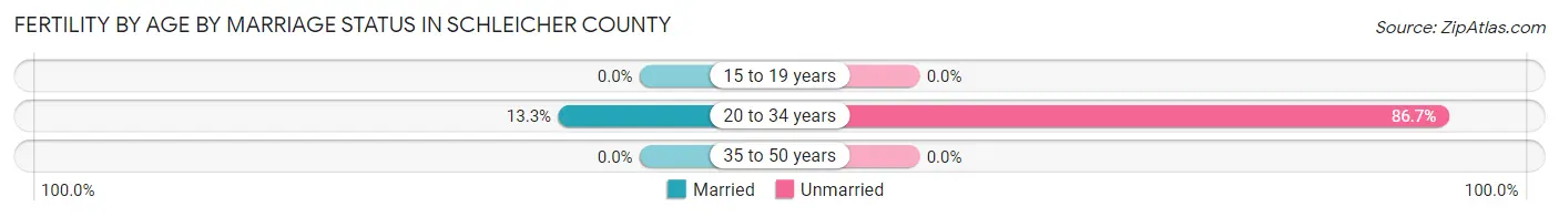 Female Fertility by Age by Marriage Status in Schleicher County