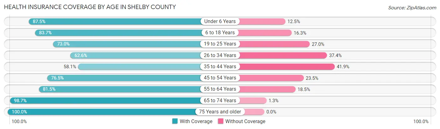 Health Insurance Coverage by Age in Shelby County