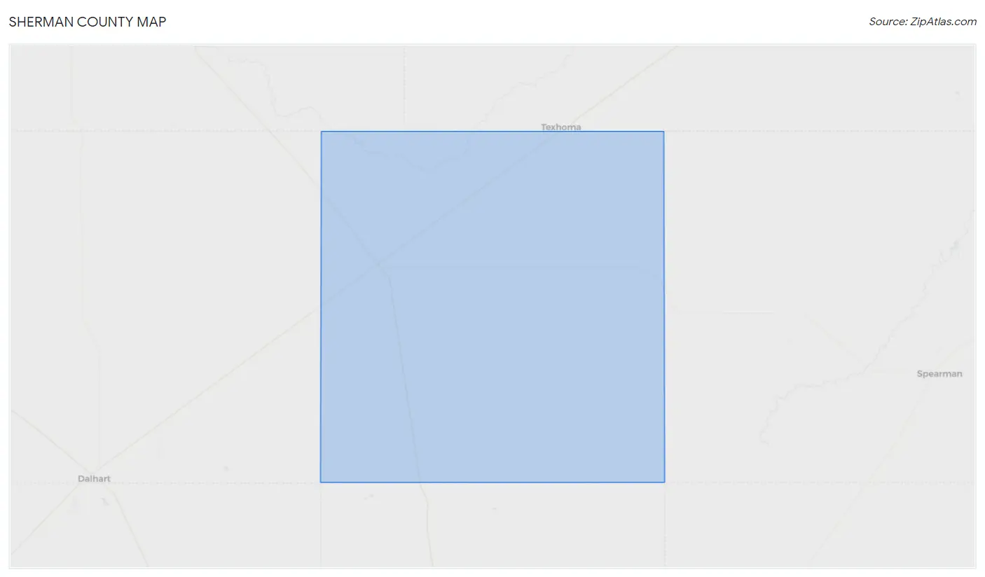 Sherman County Map