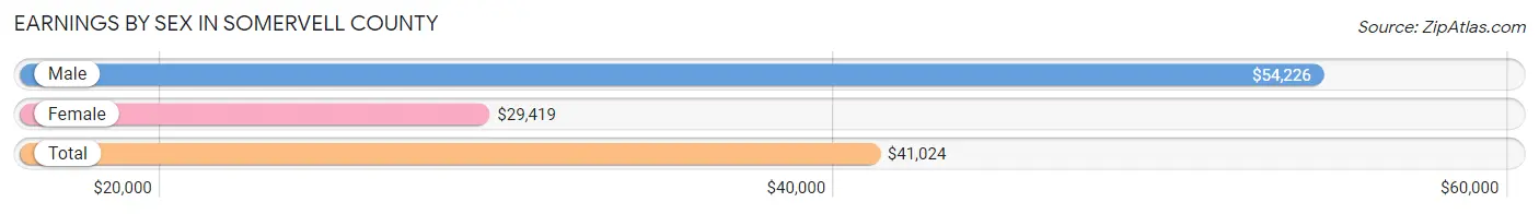 Earnings by Sex in Somervell County