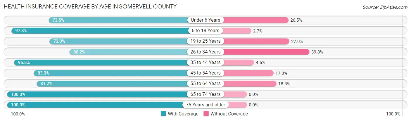 Health Insurance Coverage by Age in Somervell County