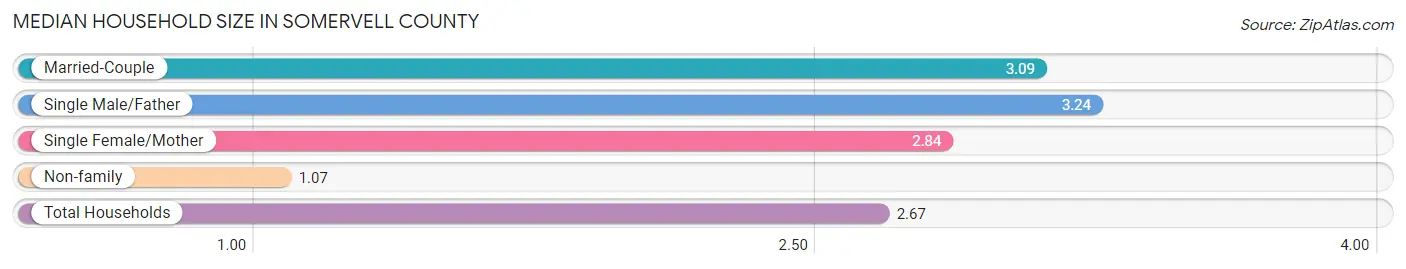 Median Household Size in Somervell County