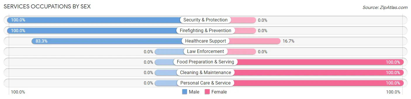Services Occupations by Sex in Stonewall County