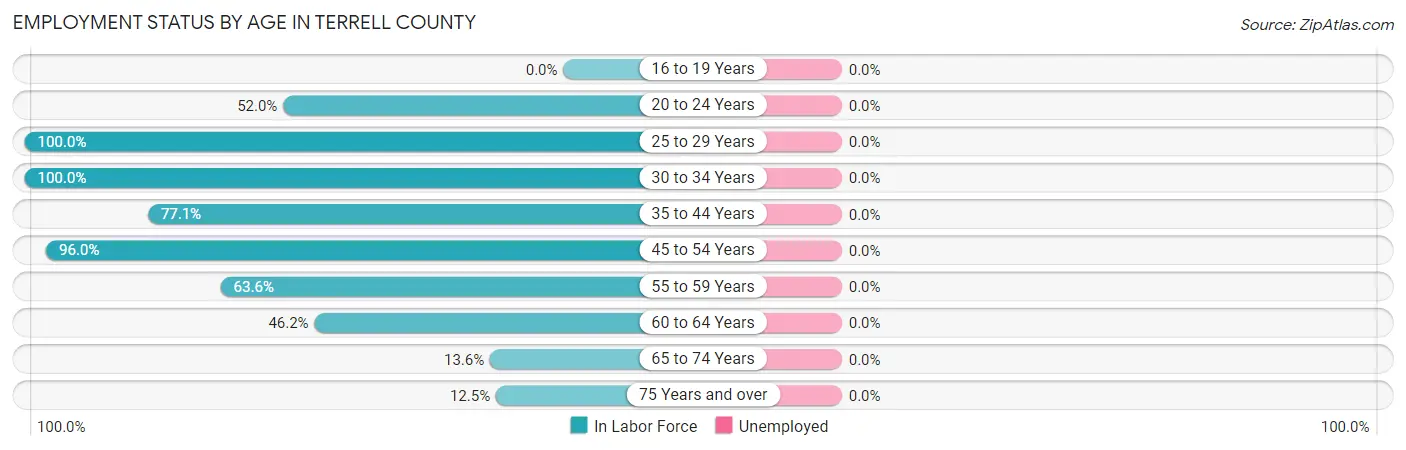 Employment Status by Age in Terrell County