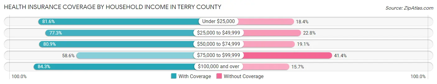 Health Insurance Coverage by Household Income in Terry County