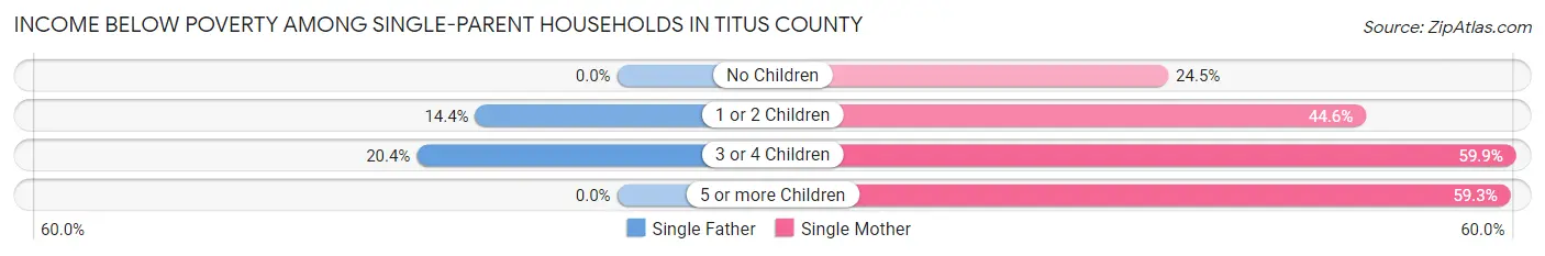 Income Below Poverty Among Single-Parent Households in Titus County