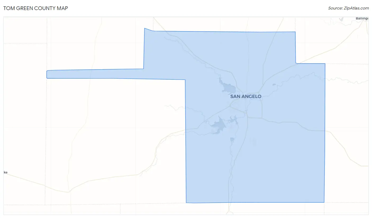 Tom Green County Map