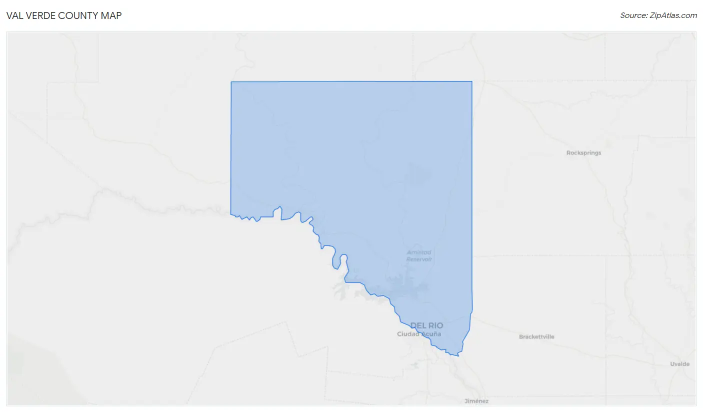 Val Verde County Map