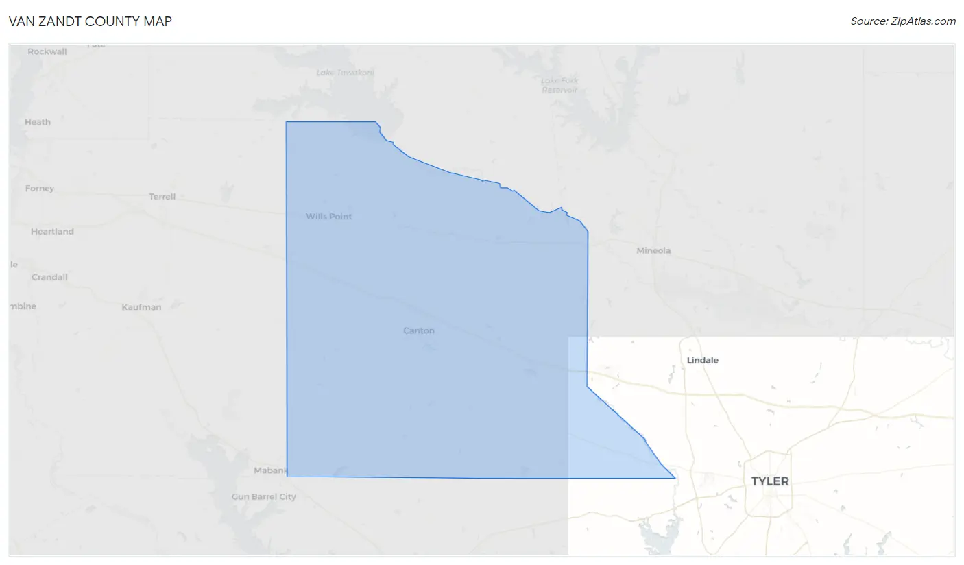 Van Zandt County Map