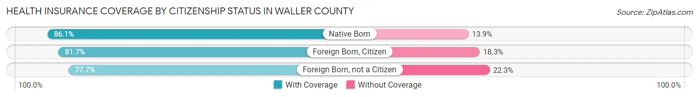 Health Insurance Coverage by Citizenship Status in Waller County