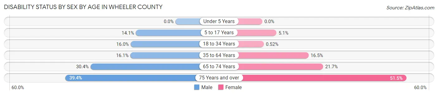 Disability Status by Sex by Age in Wheeler County