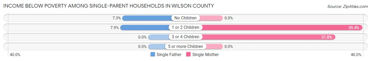 Income Below Poverty Among Single-Parent Households in Wilson County
