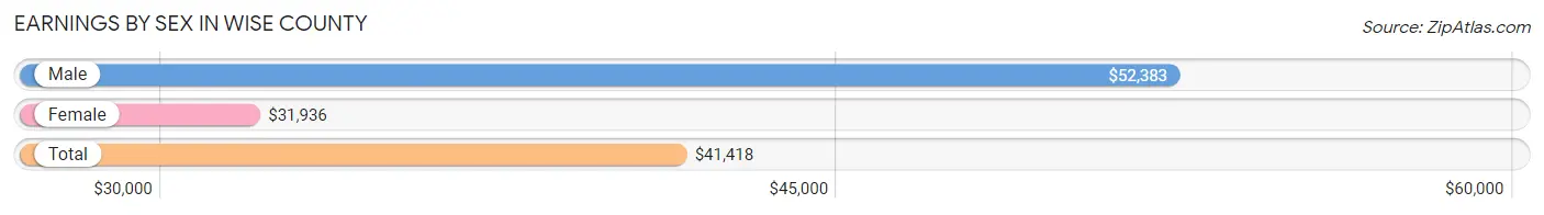 Earnings by Sex in Wise County
