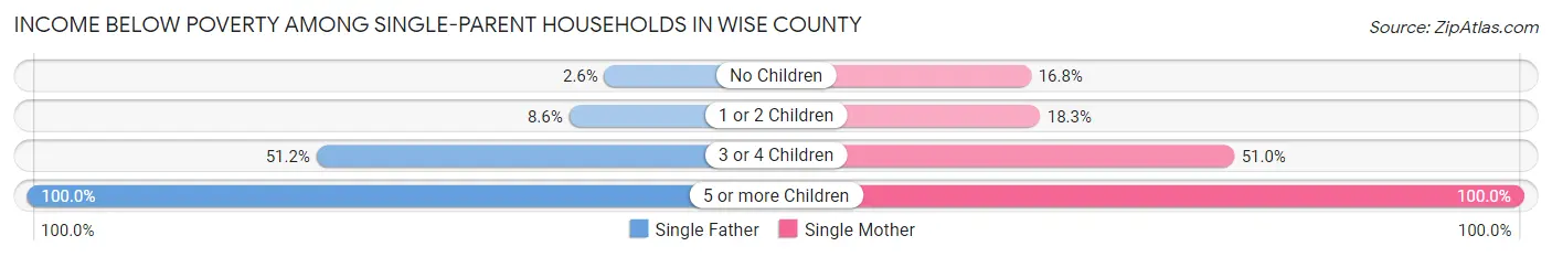 Income Below Poverty Among Single-Parent Households in Wise County