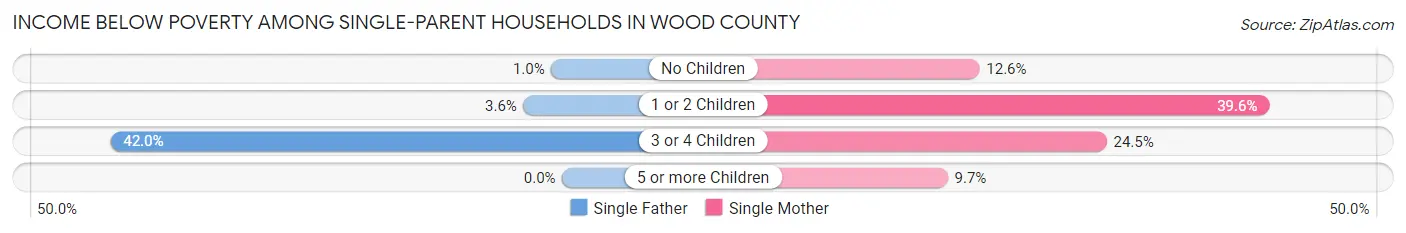 Income Below Poverty Among Single-Parent Households in Wood County