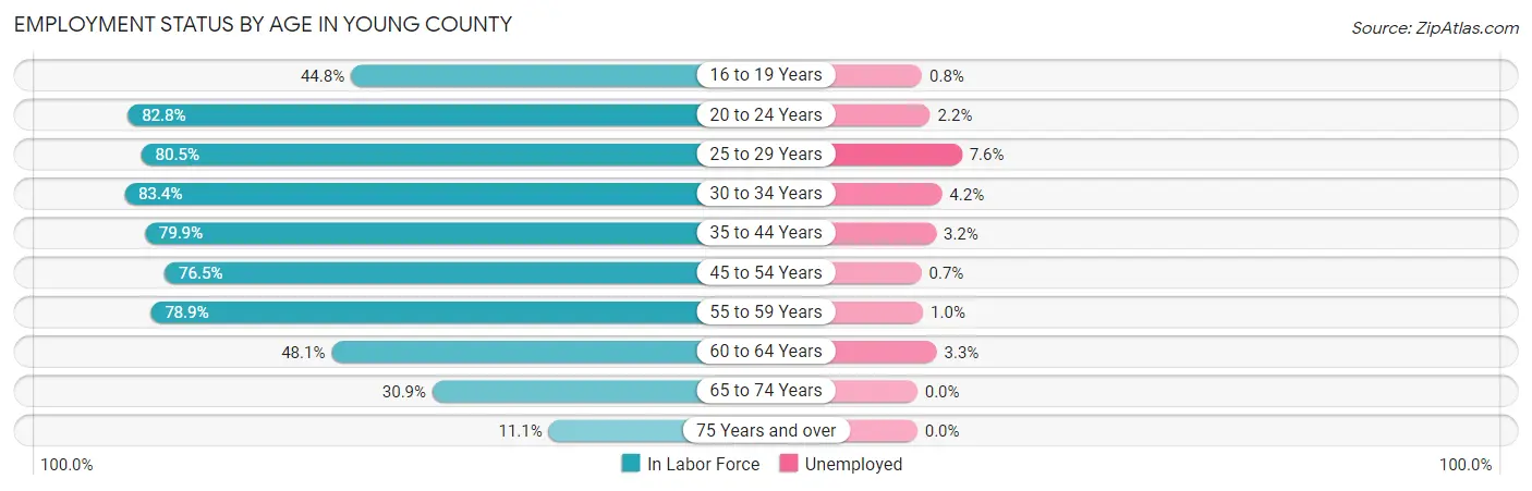 Employment Status by Age in Young County
