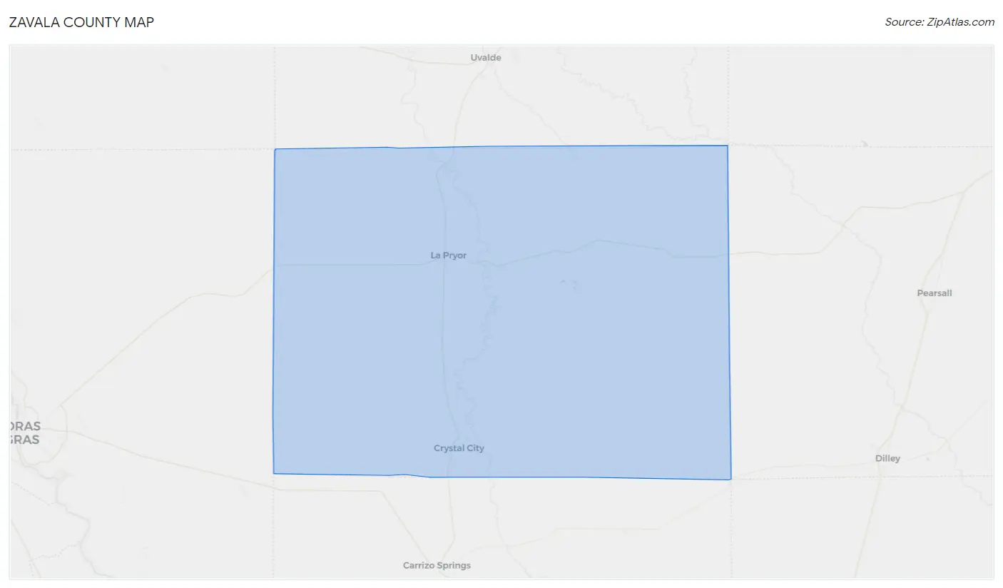 Zavala County Map