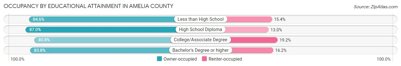 Occupancy by Educational Attainment in Amelia County