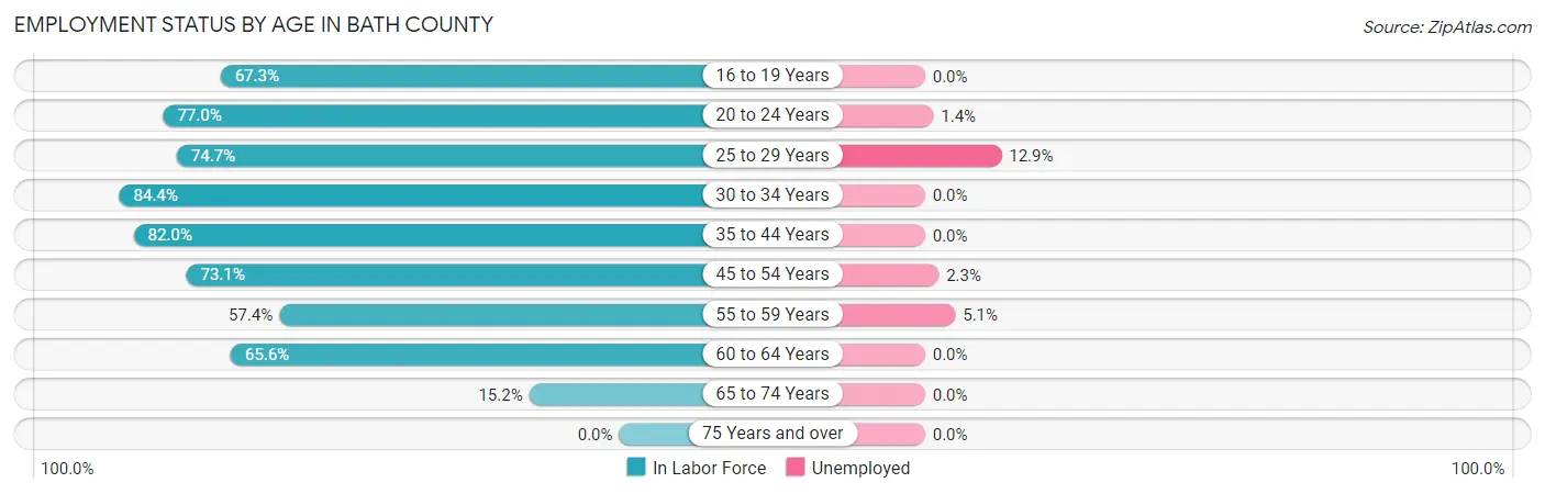 Employment Status by Age in Bath County