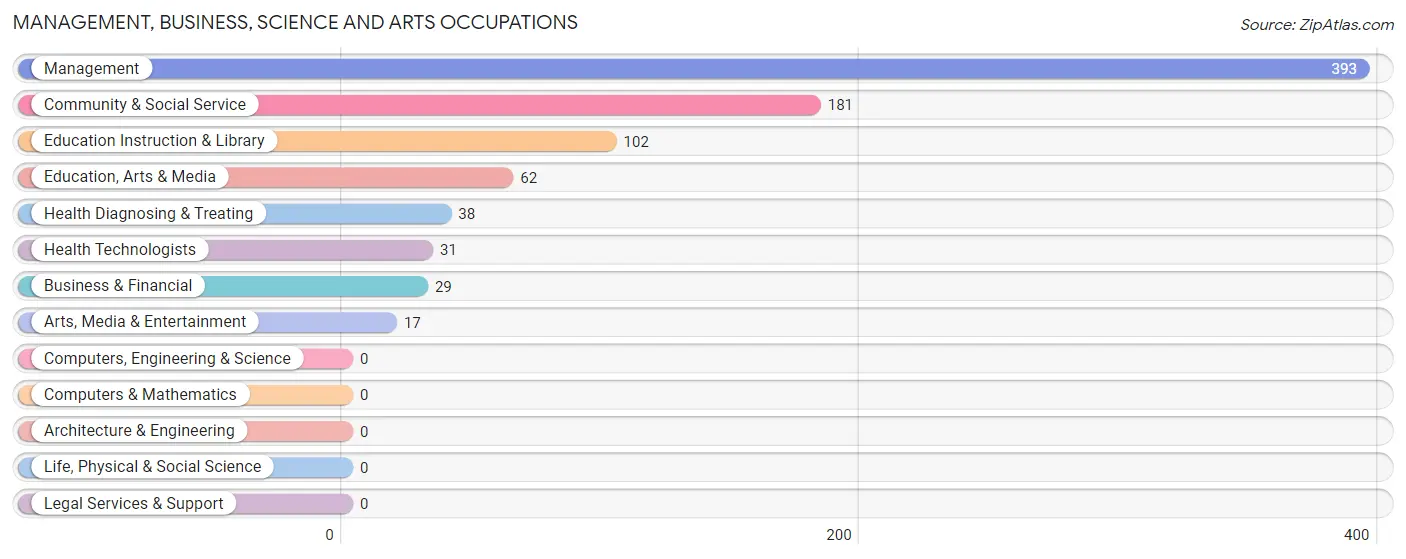 Management, Business, Science and Arts Occupations in Bath County