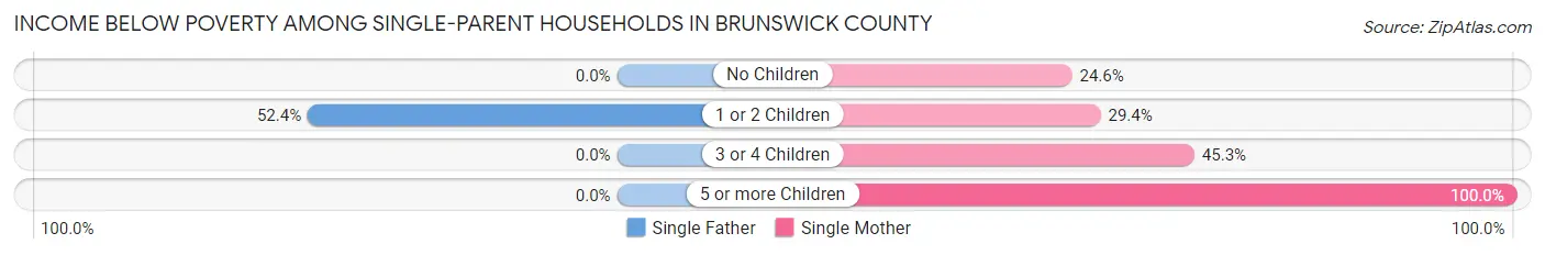 Income Below Poverty Among Single-Parent Households in Brunswick County