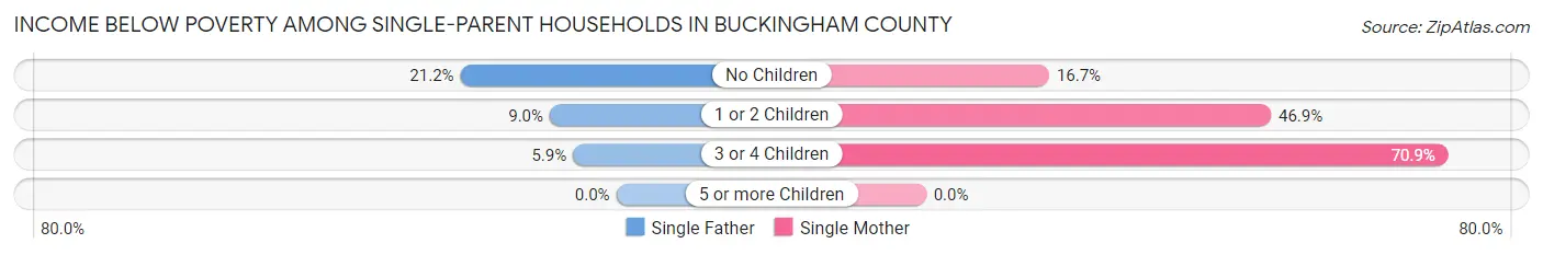 Income Below Poverty Among Single-Parent Households in Buckingham County