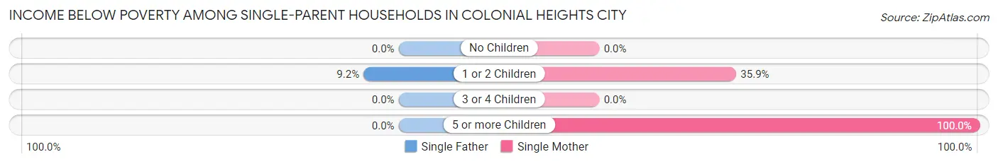 Income Below Poverty Among Single-Parent Households in Colonial Heights city