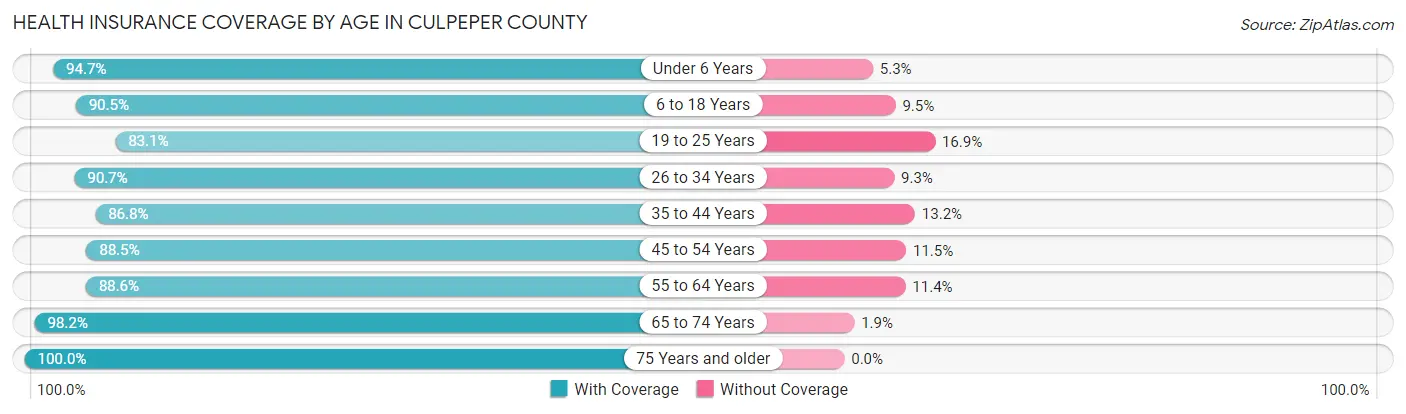 Health Insurance Coverage by Age in Culpeper County