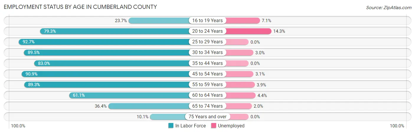 Employment Status by Age in Cumberland County