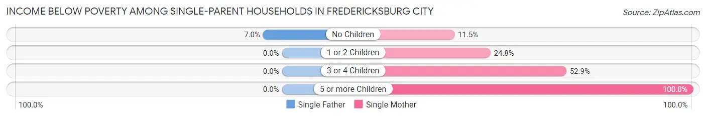 Income Below Poverty Among Single-Parent Households in Fredericksburg city