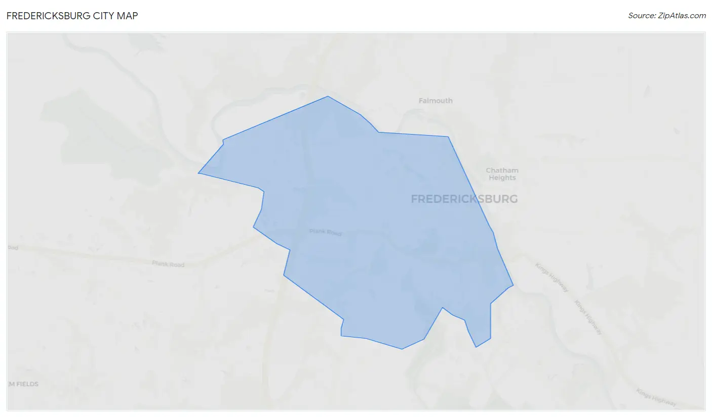 Fredericksburg city Map
