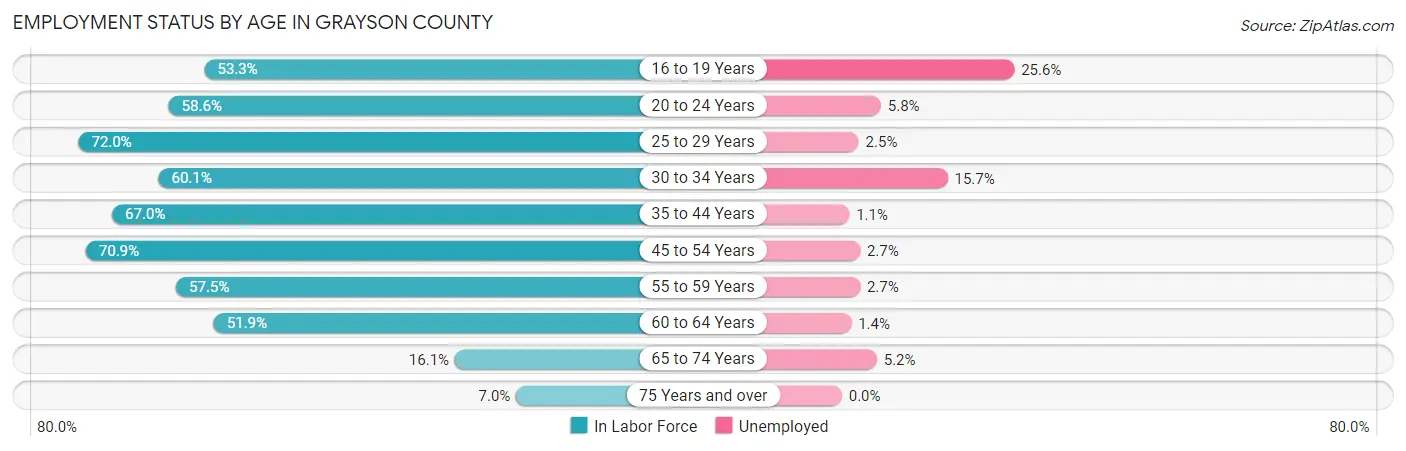 Employment Status by Age in Grayson County