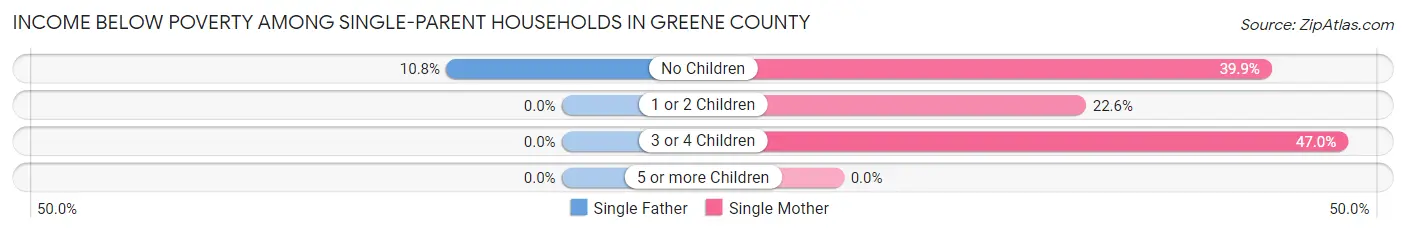 Income Below Poverty Among Single-Parent Households in Greene County