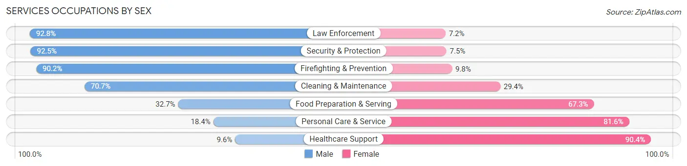 Services Occupations by Sex in Halifax County