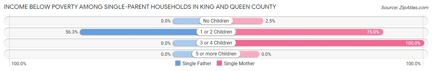 Income Below Poverty Among Single-Parent Households in King and Queen County